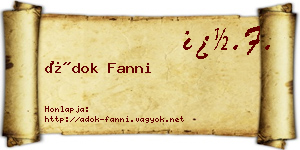 Ádok Fanni névjegykártya