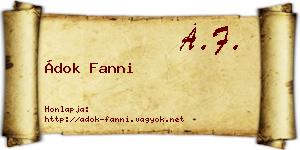 Ádok Fanni névjegykártya
